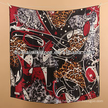 turkish silk scarf women red leopard designer brand turkish silk scarf